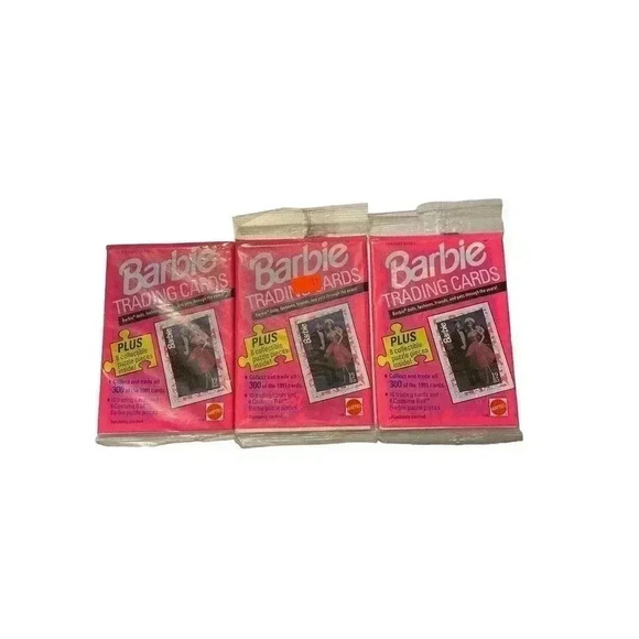 Barbie Fashion Trading Cards Lot of 3 Packs 1990 Vintage Sealed Mattel 1188 NEW - Picture 1 of 3